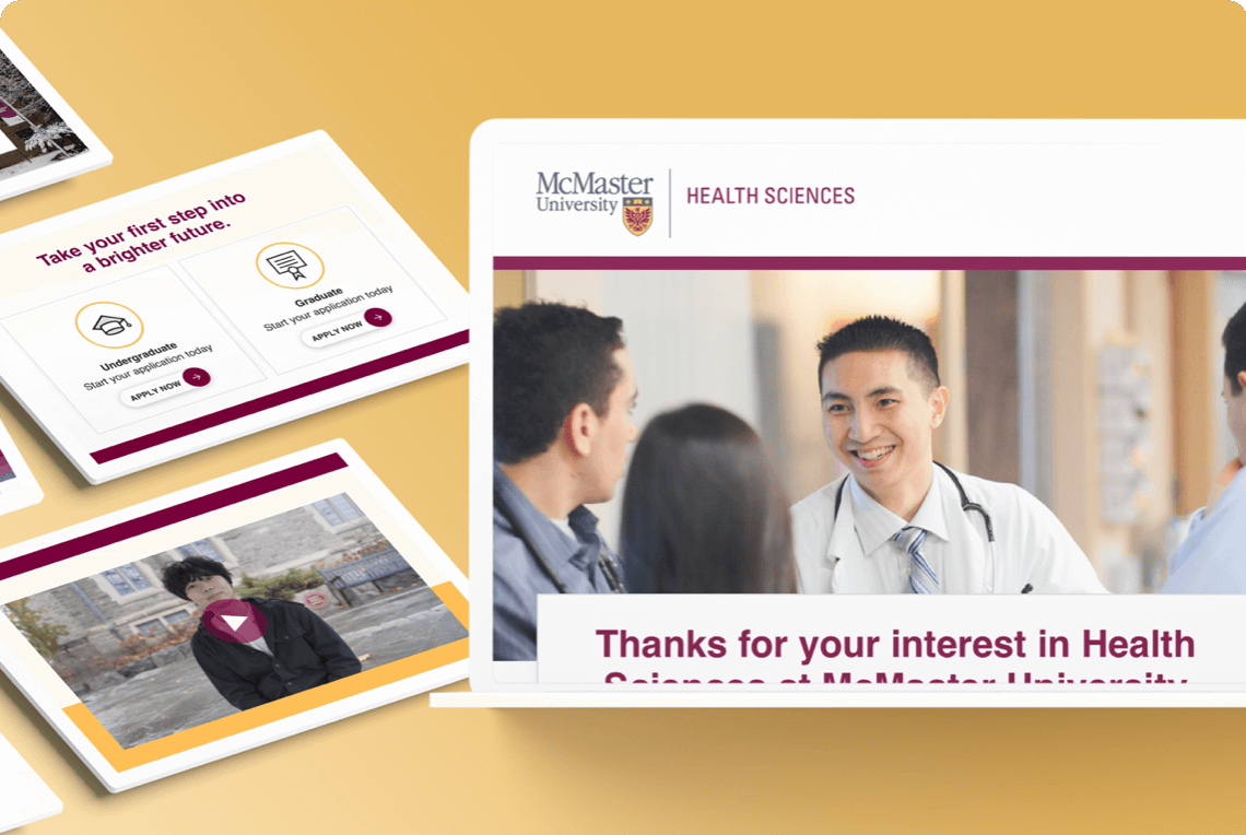 Email campaign strategy for McMaster University.