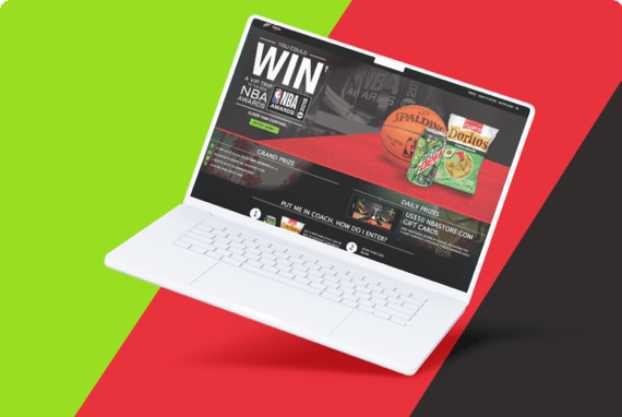 Gamified contest for Mountain Dew & Doritos in partnership with the NBA.