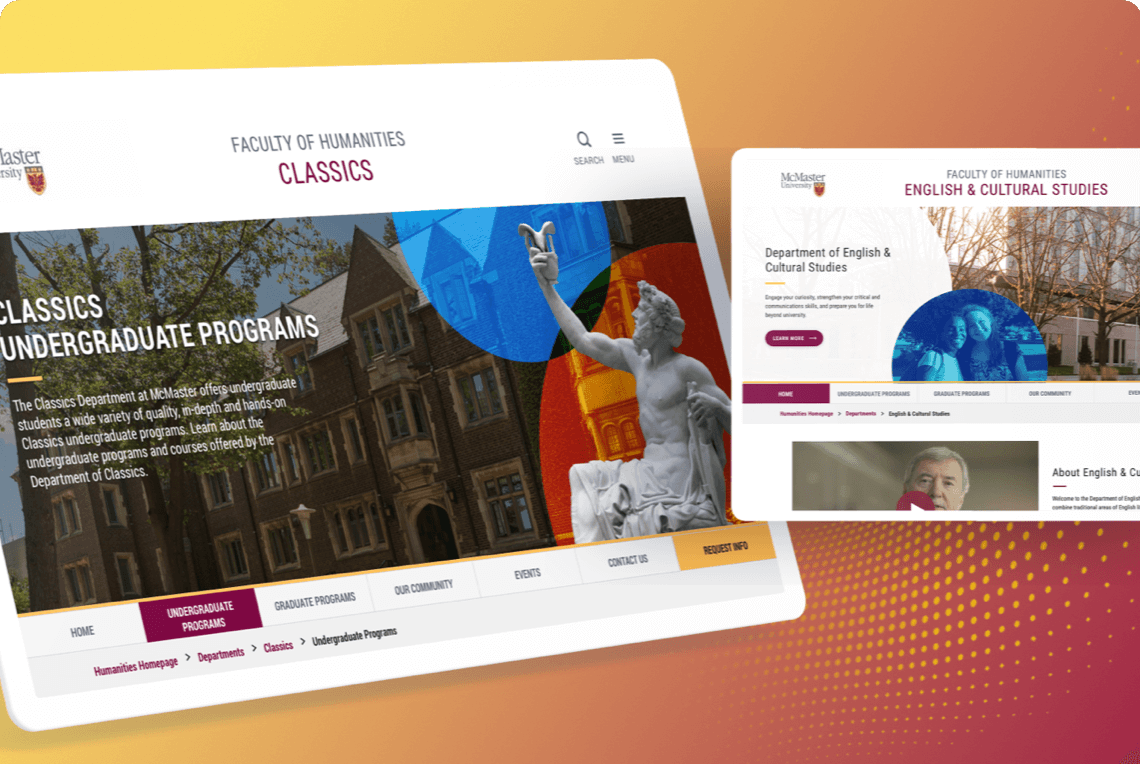 Website for McMaster University’s Faculty of Humanities program.